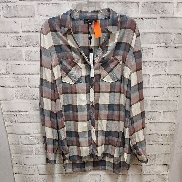 Charlie B.Plaid Button-Up Shirt - Picture 1 of 4